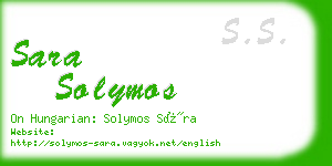 sara solymos business card